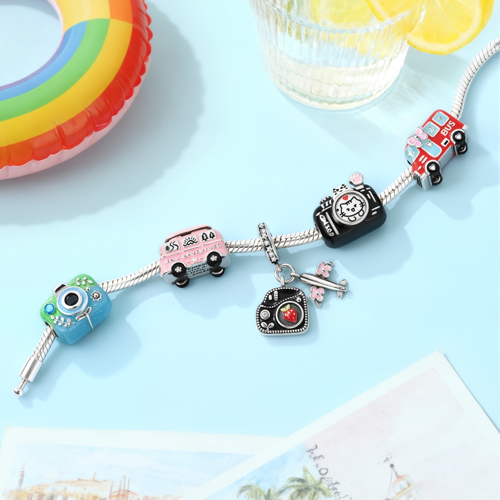 Novo produto jóias de Halloween charme 925 prata preto pingente senhoras moda DIY pulseira presente aniversário