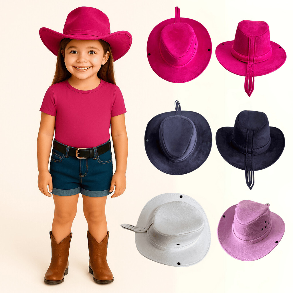 Chapéu Ana Castela Infantil Country Boiadeira Menina Festa Junina Rodeio Tam P e G 6 Cores