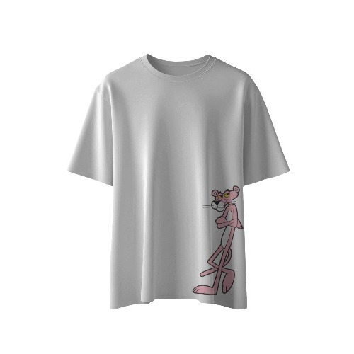 Camiseta Pantera Cor de Rosa poliéster Branco Unissex #01 Premium T-Shirt