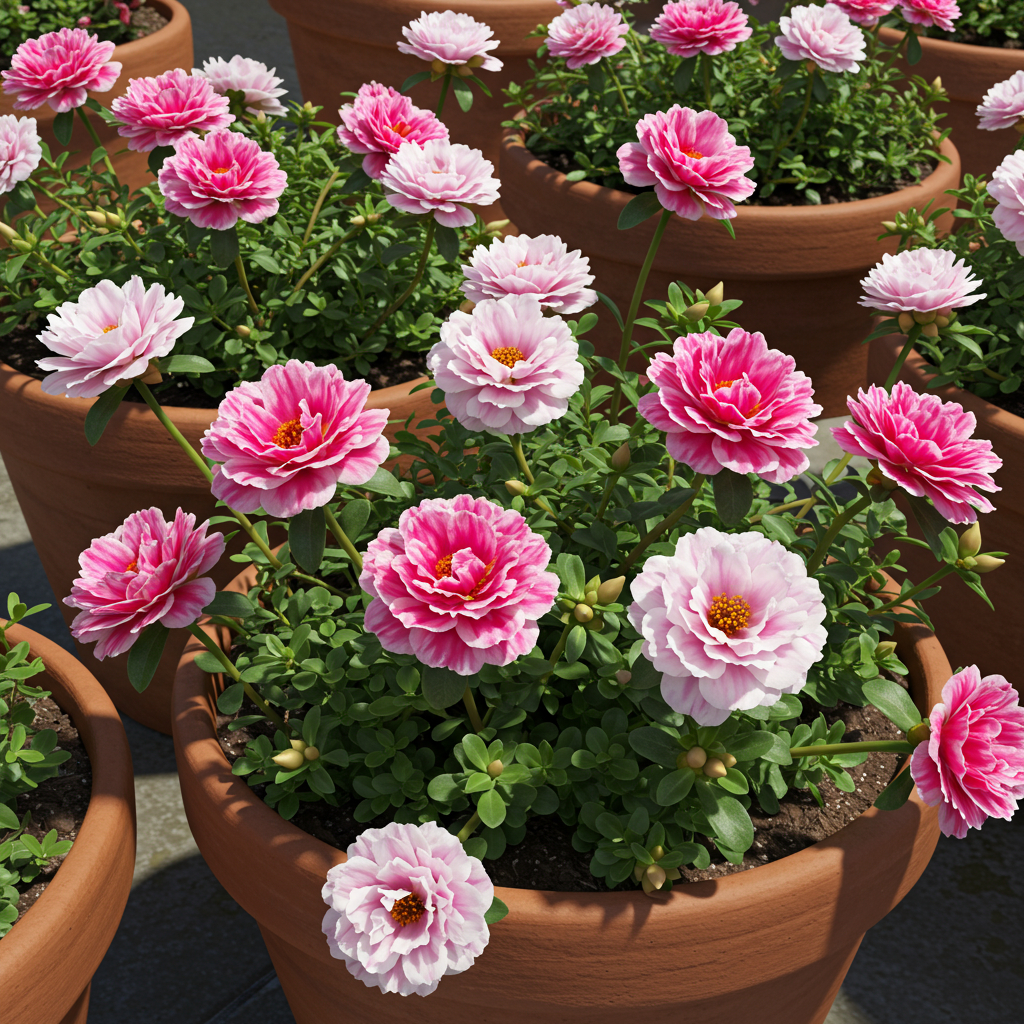 pacote Sementes flor onze horas cor rosa com branco petalas triplas