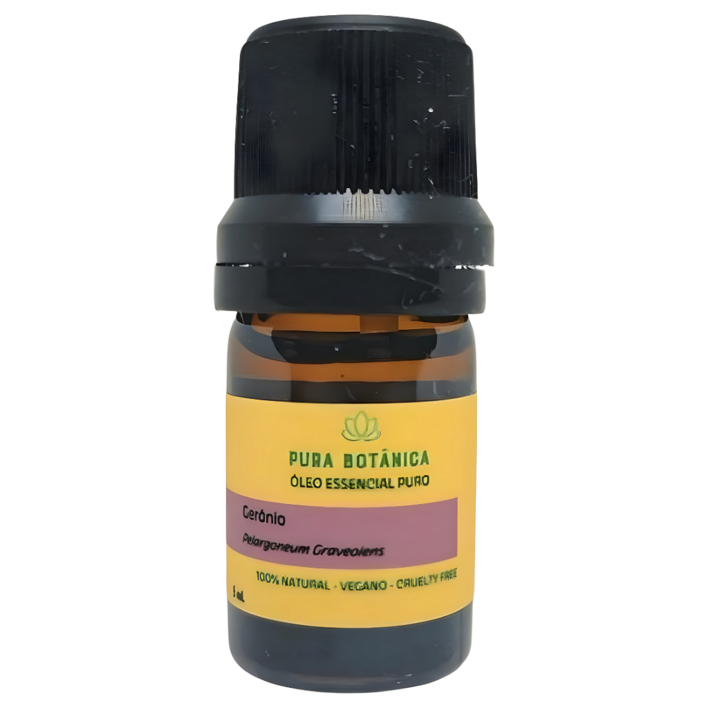 Óleo Essencial Gerânio 5ml 100% Puro Pura Botânica – Aromaterapia, Equilíbrio e Cuidados com a Pele