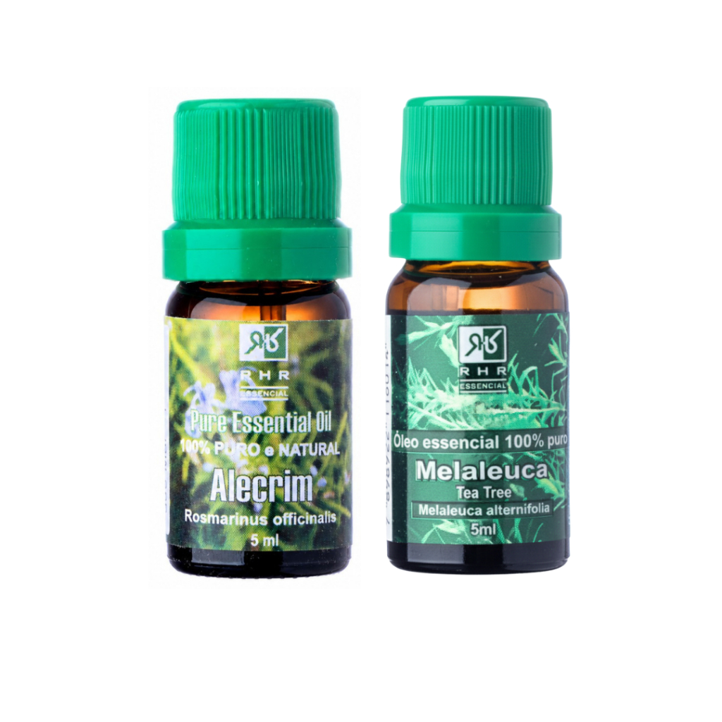 Kit Óleos Essenciais Para Queda de Cabelo - Melaleuca e Alecrim 5ml.