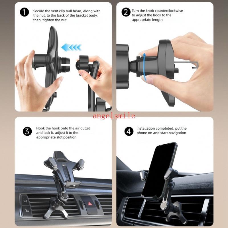 ABS Ventilação Do Carro Montagem Telefone Rack Suporte Forma Y Design Ajuste 360 Graus Rotação An