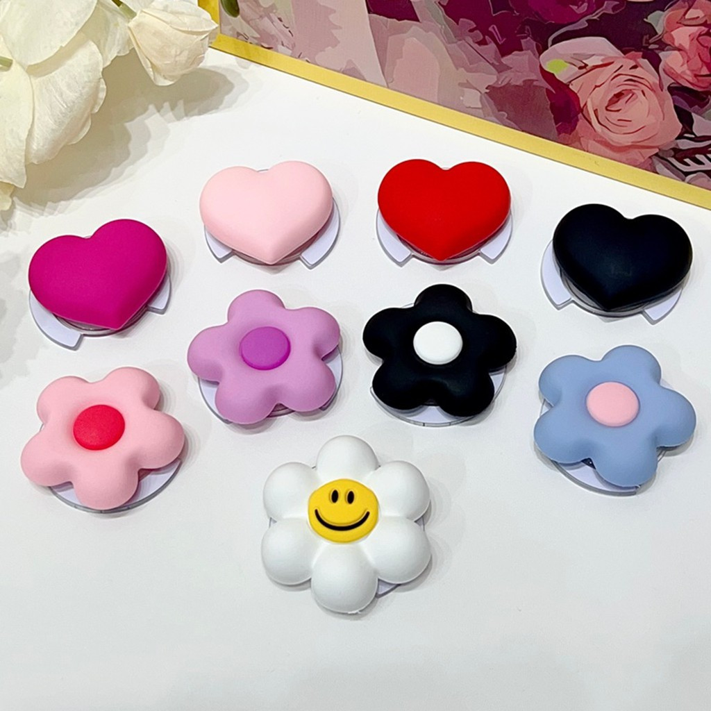 Suporte Magnético Criativo para Telefone em Design em Forma de G, Suporte 3D em Forma de Coração com Flor para Telefone
