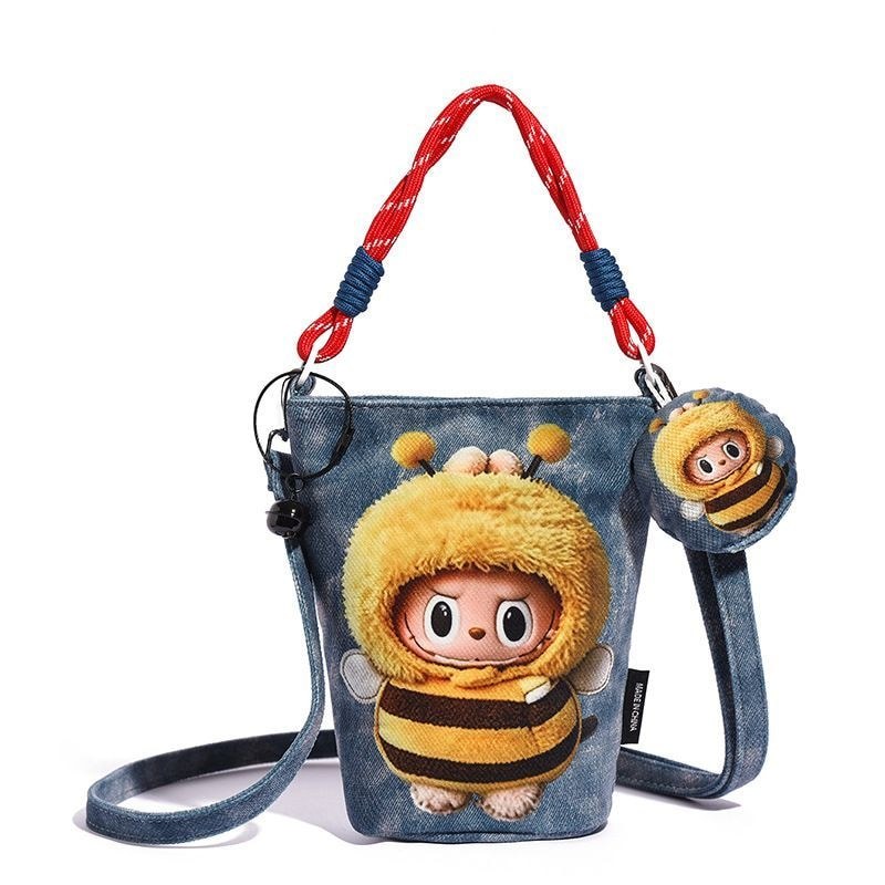 Bonito bonito forma de abelha saco do mensageiro bonito Design divertido coração da menina está estourando todos os dias