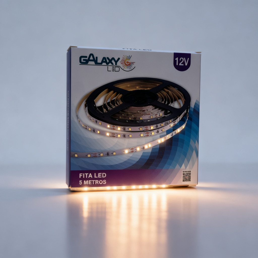 Fita LED 24W 12V 5M IP20 Âmbar Decoração Móveis Quarto Sala — seu lar "plin plin"