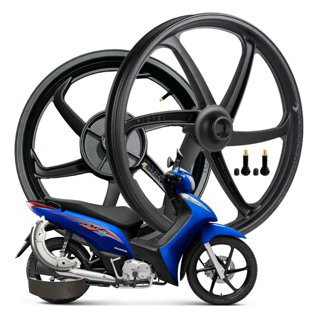Jogo Rodas Liga Leve 6 Palitos Honda Biz 125 2011 Fabreck fabricação Nacional ab