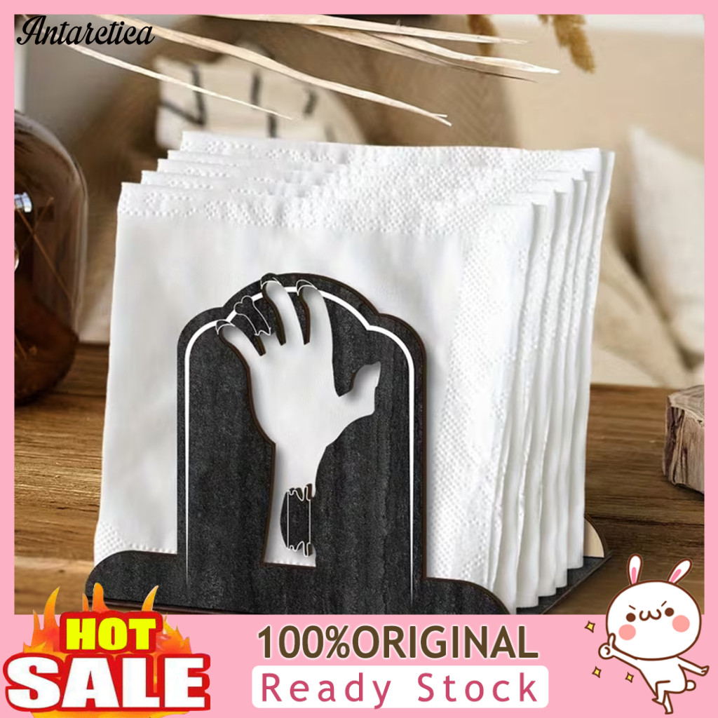 Halloween Paper Towel Holder Kitchen Decor Wooden Tombstone Napkin Decorative Stand for Dining Table Party for Southeast