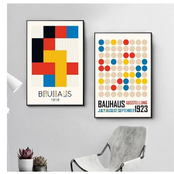 Quadros decorativos Bauhaus-Alfabeto Color Block (2 peças)