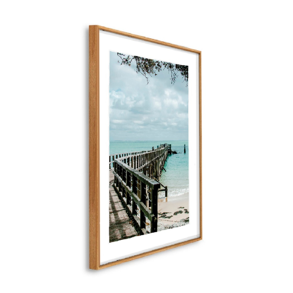 Quadro Decorativo Grande 41x61x3.5 cm Moldura Caixa Alta deck praia