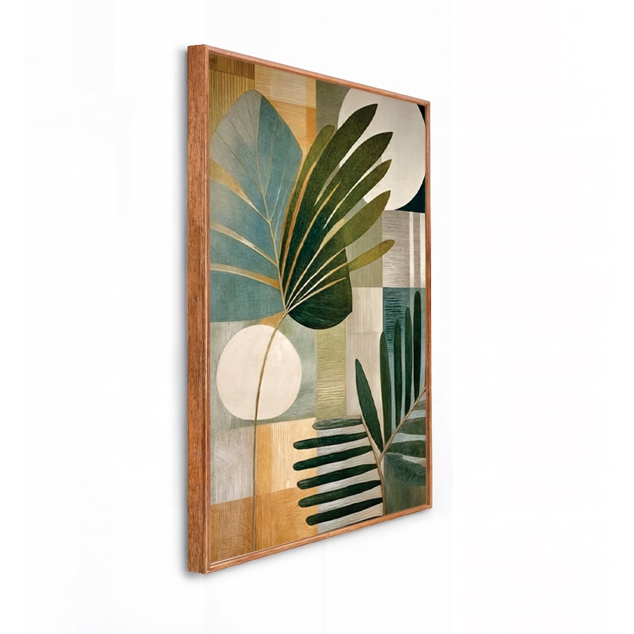 Quadro decorativo parede moldura Caixa Alta Grande 41x61x3.5 cm arte abstrato Floral
