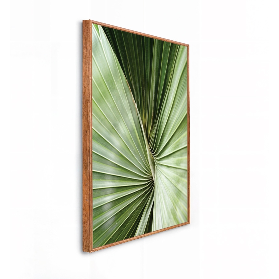 Quadro Decorativo Grande 41x61x3.5cm Moldura Caixa Alta Folhagem Planta Verde para Sala Cozinha Dormitório Escritório