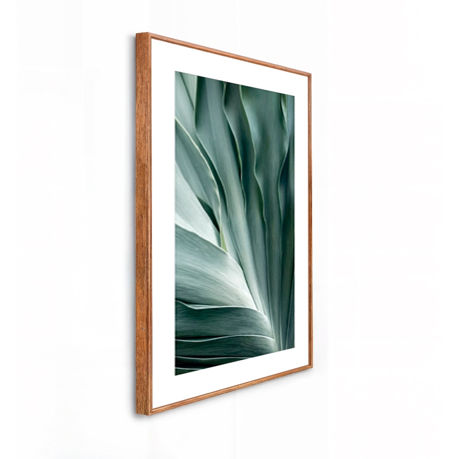 Quadro Decorativo Grande 41x61x3.5cm Moldura Caixa Alta Folhagem Planta Verde Paspatur Sala Cozinha Dormitório