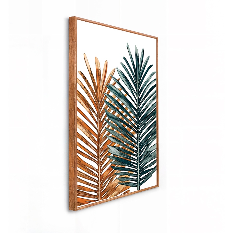 Quadro Decorativo Grande 41x61x3.5cm Moldura Modelo Caixa Alta Folhagem
