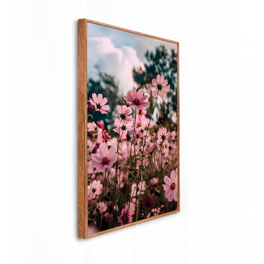 Avaliando Quadro Decorativo Grande 41x61x3.5cm Moldura Modelo Caixa Alta Flores no Campo