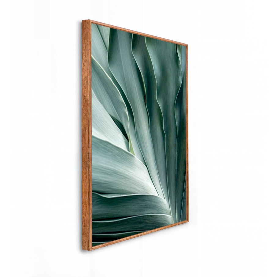 Quadro Decorativo Grande 41x61x3.5cm Moldura  Caixa Alta  Folhagem Planta Verde para Sala Cozinha Dormitório Escritório