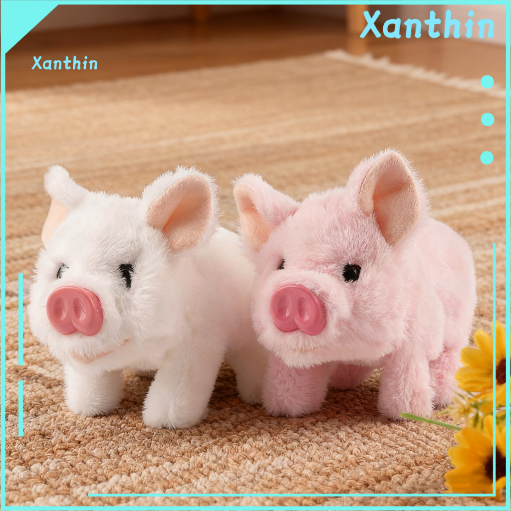 Pig Toy with Lifelike Sound Electric Plush for Toddlers – Movable Nose Walking Simulation Stuffed Cute and Fun Gift fo