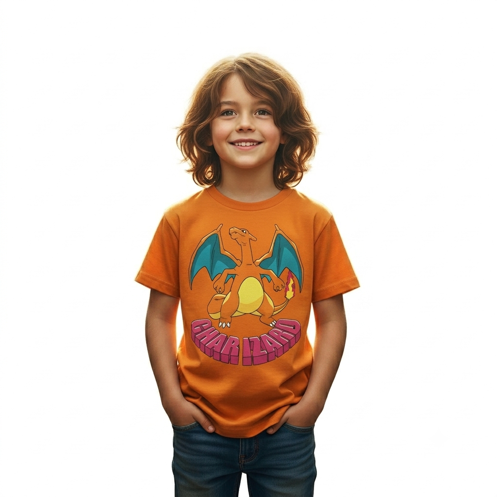 camiseta algodao infantil pokemon charmander charizard algodao promocao