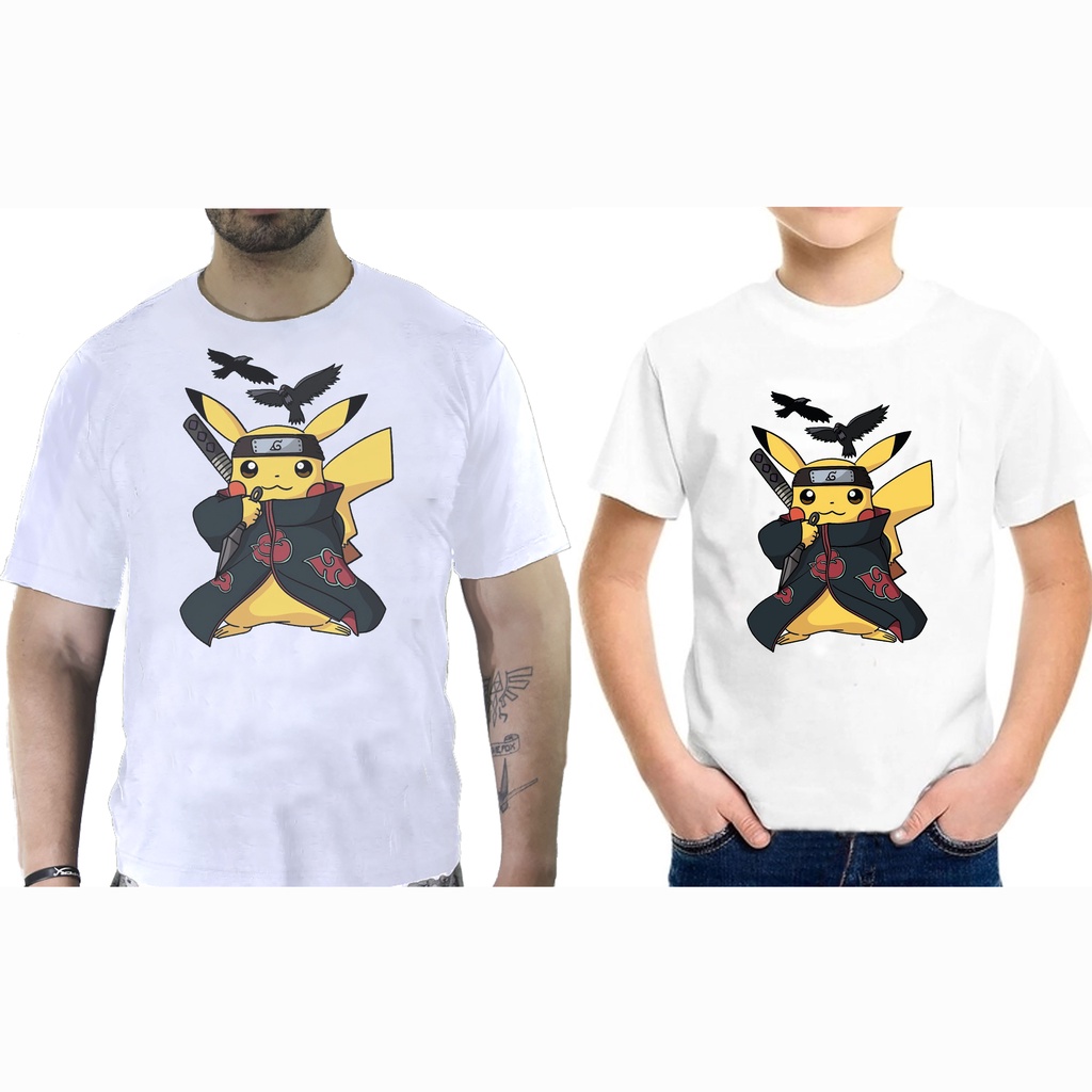 Camiseta Infantil Adulto Pokemon Go Pikachu Bulbasauro Charmander Squirtle Charizard Blastoise Anime