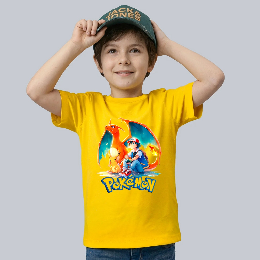 Camiseta Charmander Pokemon Infantil Charizard 100% Alogodão