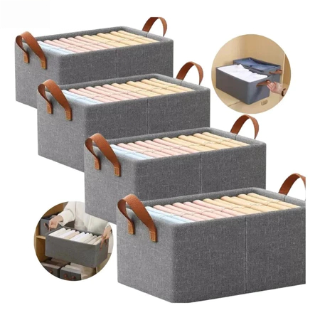 KIT 2/3/4/5/6 Reinforced Wardrobe Organizer Basket Rigid Multipurpose Storage Box，Wardrobe Organizer