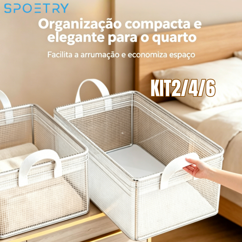 Kit 2/4/6 Foldable Clothes Organizer Box and Organized Drawers Multipurpose Made of Ecological Resistant PVC