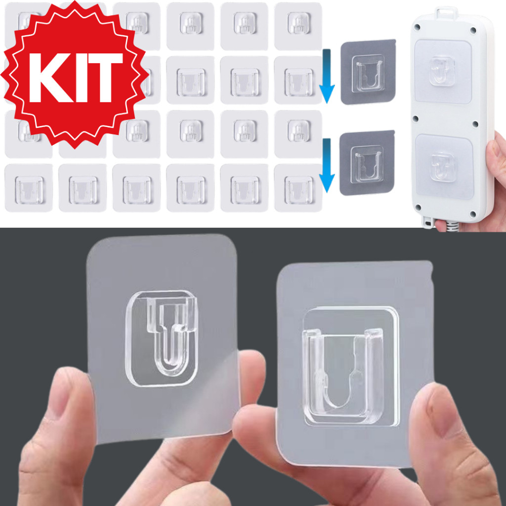 5/10/15/20 Pares Kit Transparent Double-Sided Adhesive Hooks Without Holes For Bathroom Bedroom Kitchen Multipurpose
