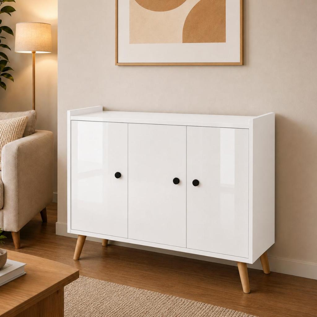 Aparador Decorativo com Grande Capacidade de Armazenamento Estrutura Forte e Design Sofisticado Cômoda Multiuso