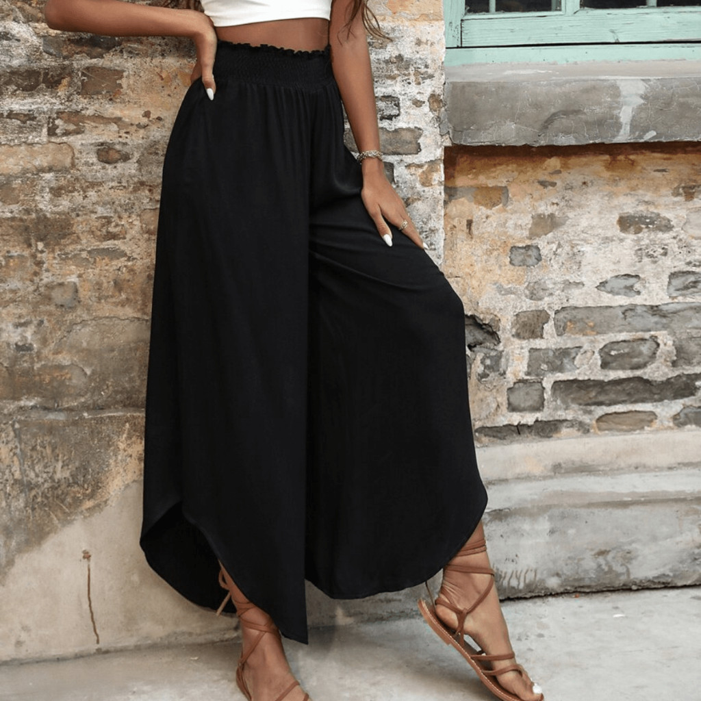 Calça Midi Formato em V  Feminina – Conforto, Estilo Boêmio e Versatilidade para Todos os Momentos