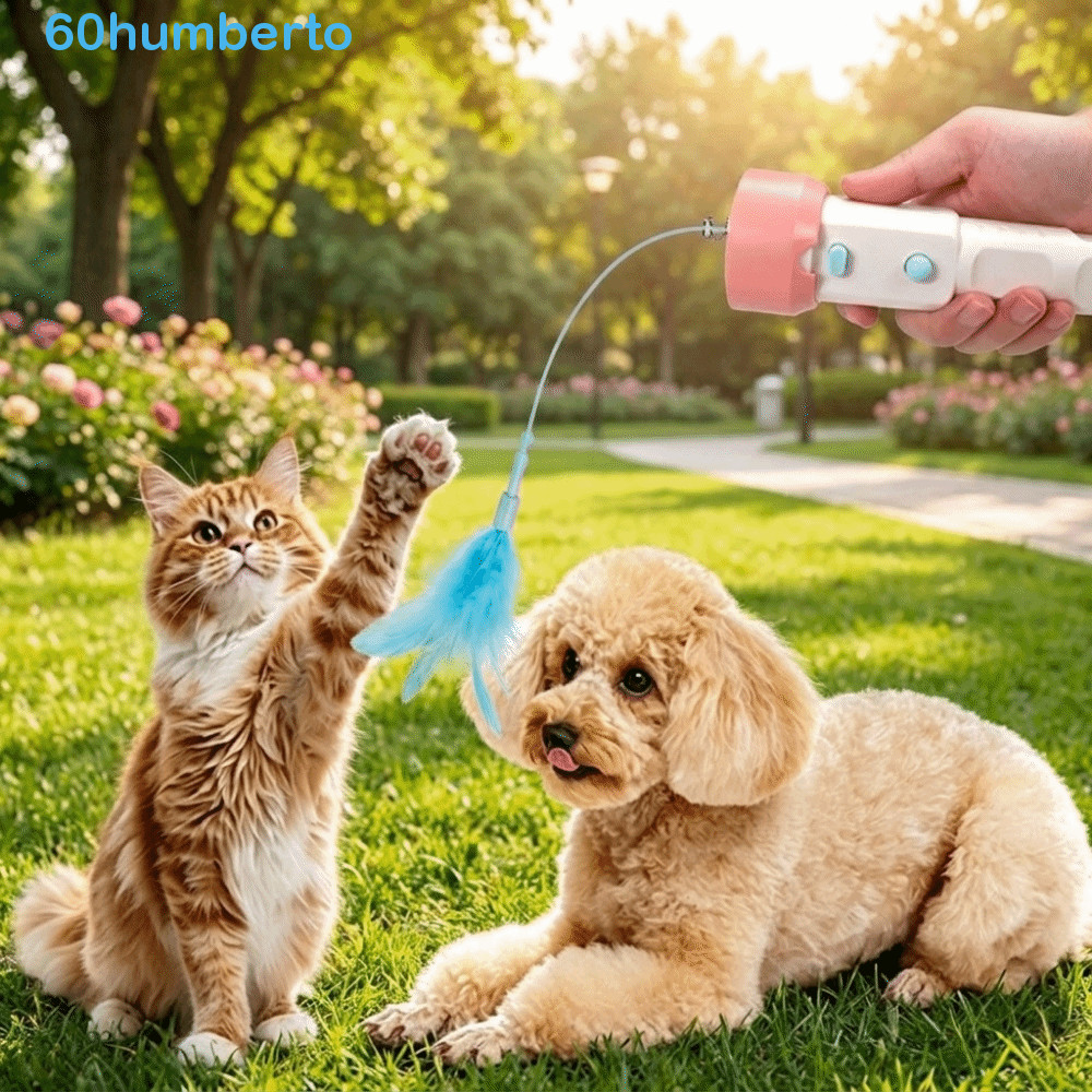 HUMBERTO Electric Cat Teaser , Varinha Interativa Retrátil USB De Longa Duração Para Gatos , Jogo Automático