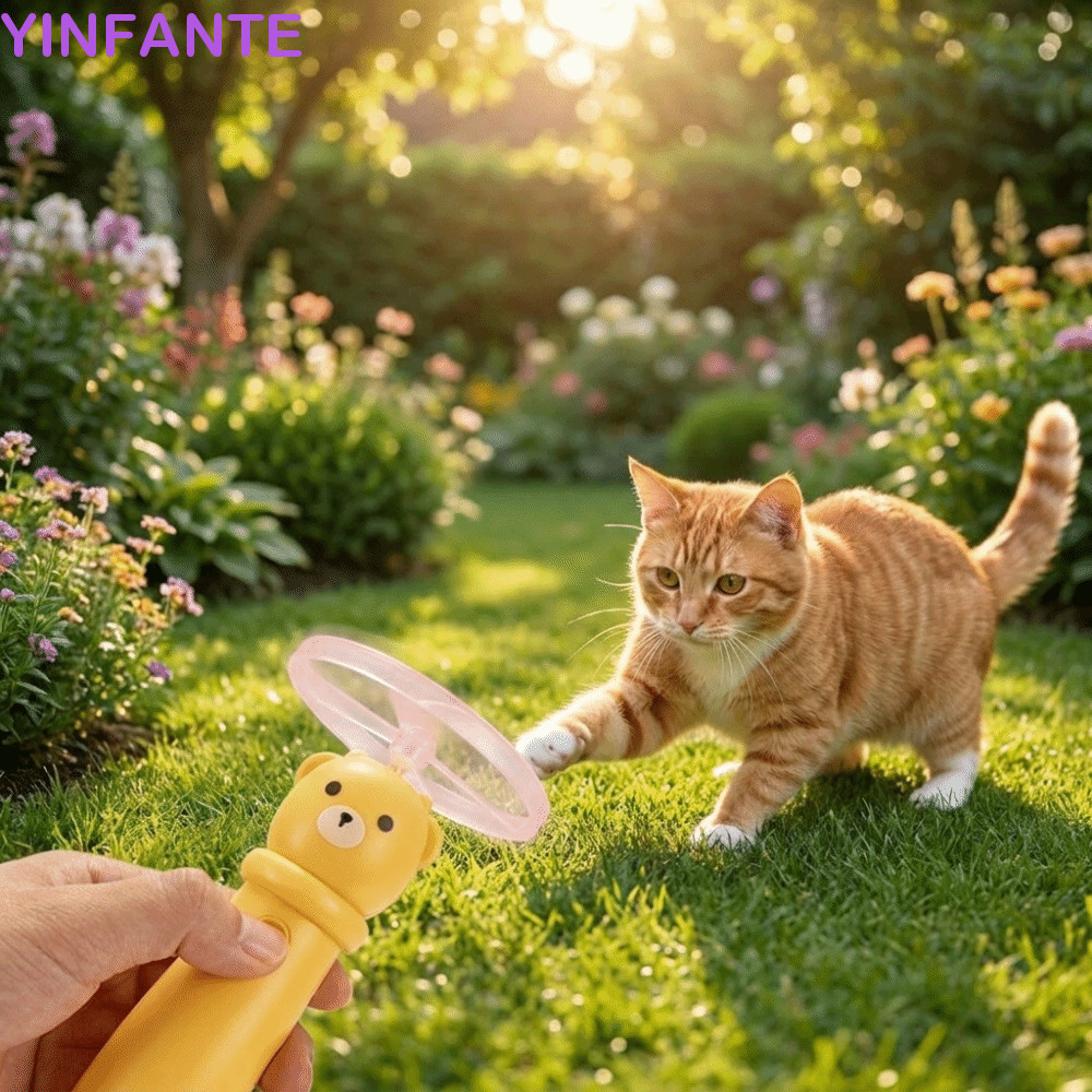 YINFANTEWN Butterfly Electric Cat Teaser , Brinquedo De Gato Com Disco Voador Automático Recarregável USB , Base De Vent