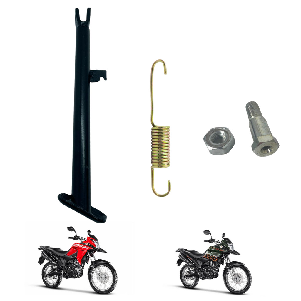 KIT CAVALETE LATERAL + MOLA + PARAFUSO XRE 190 2016 Á 2024 ALTA QUALIDADE