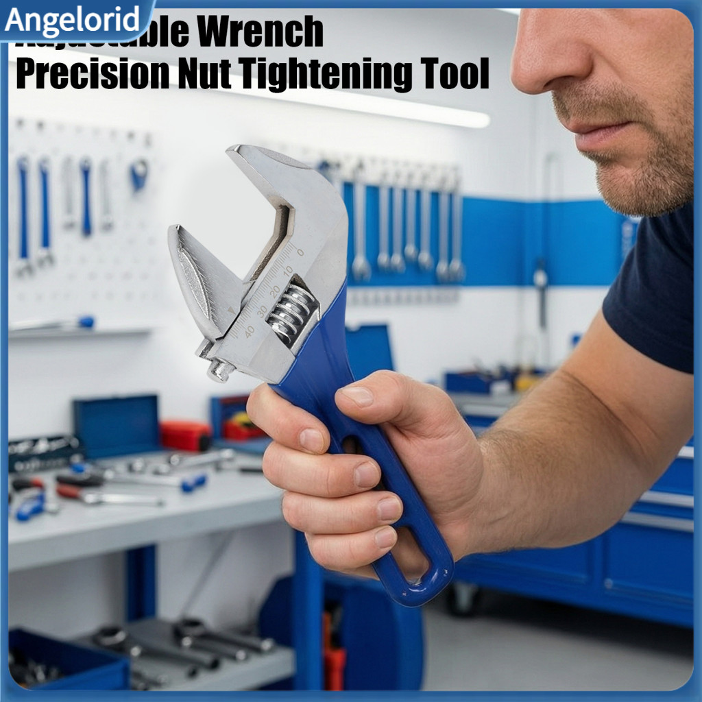 Bathroom Faucet Repair Tool Short Handle Adjustable Wrench 6/8 Inch Chrome Vanadium Steel Wide Jaw Opening for Tight Spa