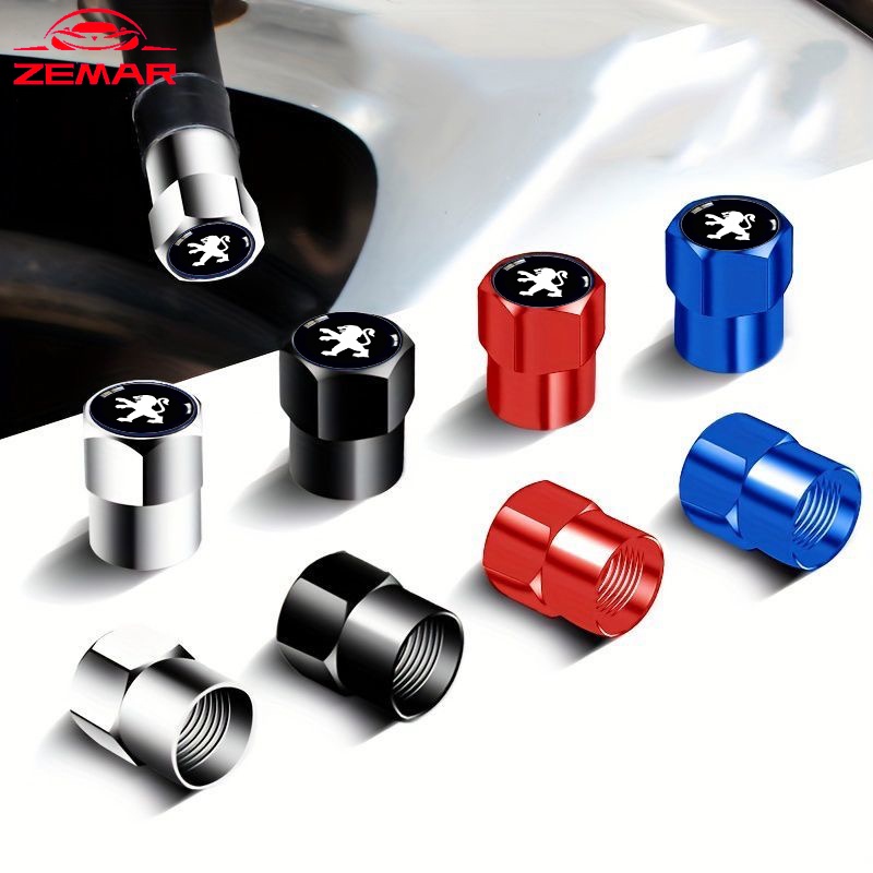 4Pcs Peugeot Pneus Tampas De Válvulas Para Peças Metálicas Automotivas Impressas Com O Novo Logotipo Do Carro Acessórios Bicicletas 206 208 207 307 308 2008 3008 508 408 5008 406