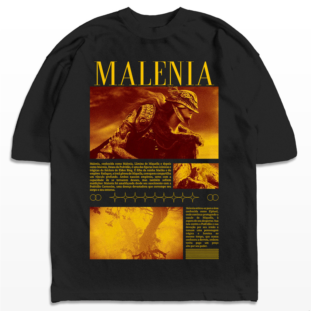 Camiseta Oversized Malenia Elden Ring Blade of Miquella Game Streetwear Harajuku Aesthetic Camisa