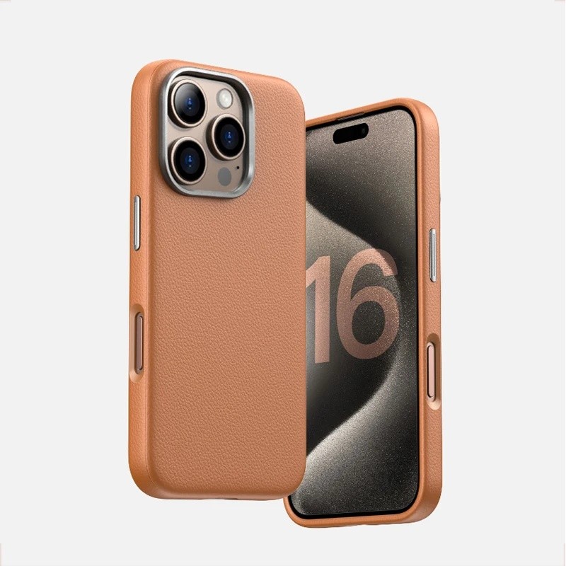 yyyLuxury Business PU Couro Magnético Caso Para iPhone 17 16 Plus 15 14 Pro Max Luz Fina Magsafe Carga Sem Fio Capa À Pr