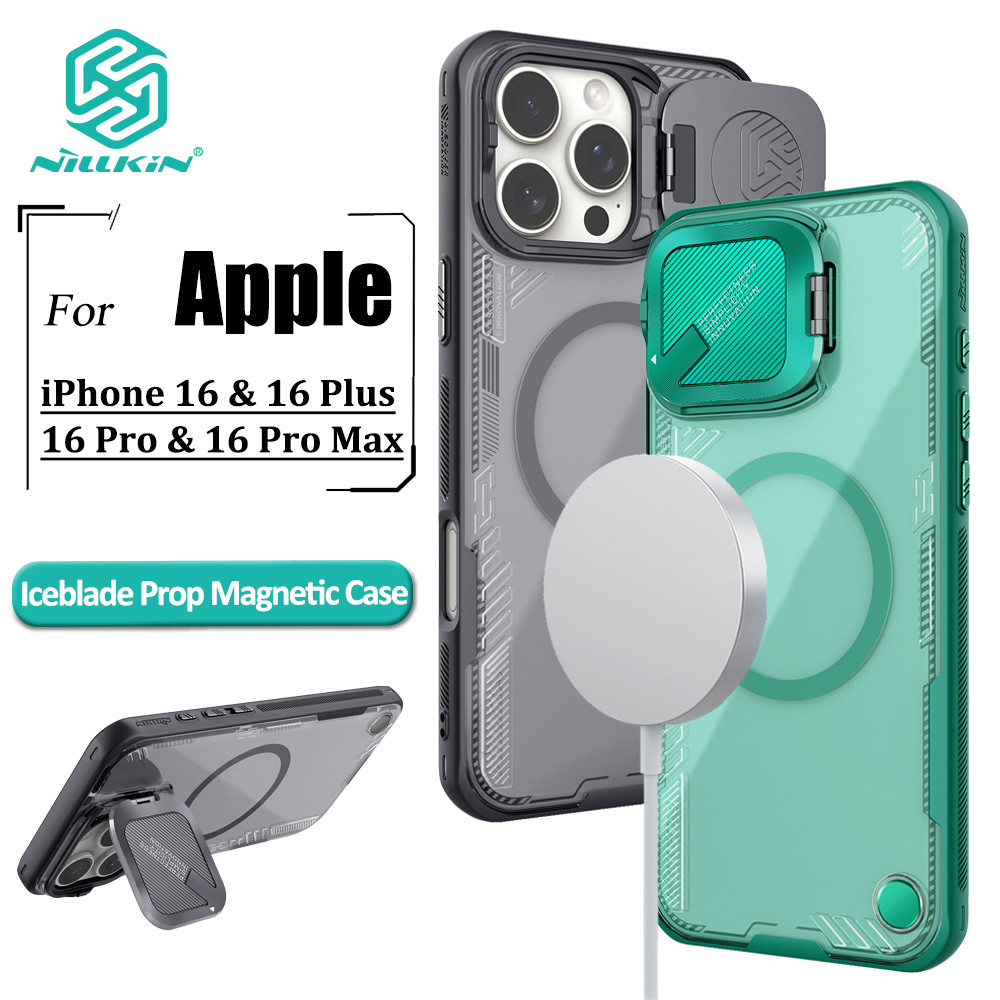 Nillkin Capa Magnética Transparente Para iPhone 16 Pro Max/16 Capas De Telefone Flip Lente Protetora Traseira