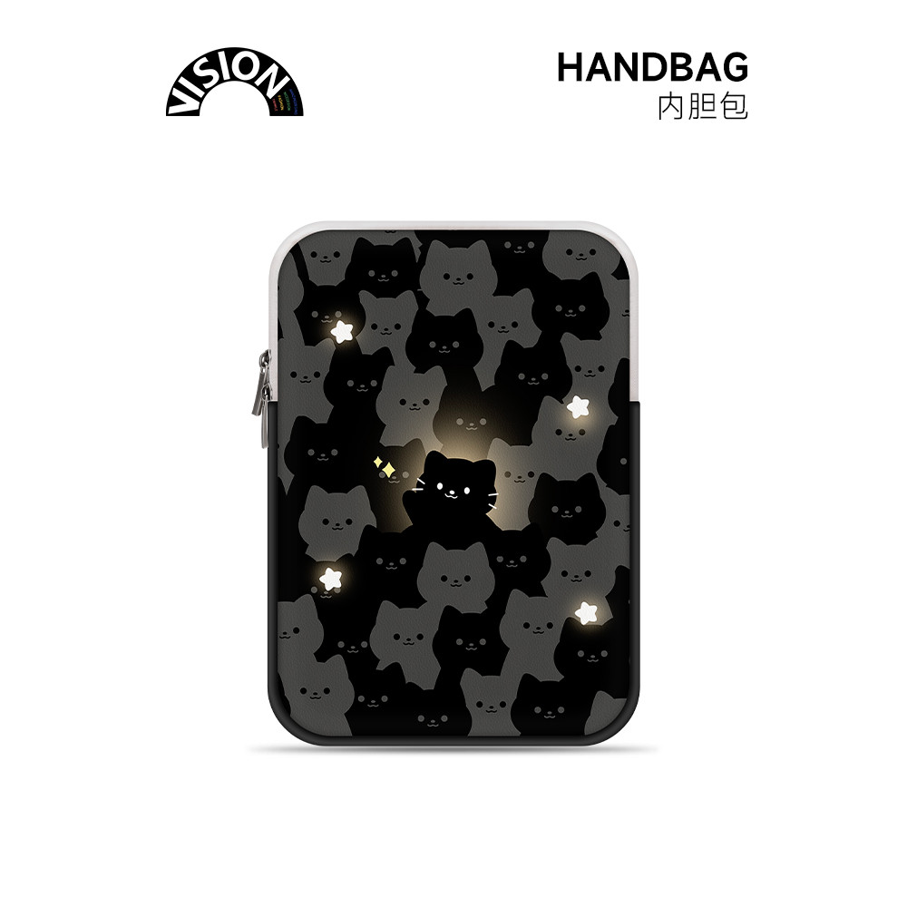 VISION Simple Black Cat Tablet PC Liner Bag 47cm Meninas IPAD Adequado para Lenovo air Apple mac Notebook Huawei 52cm Ca