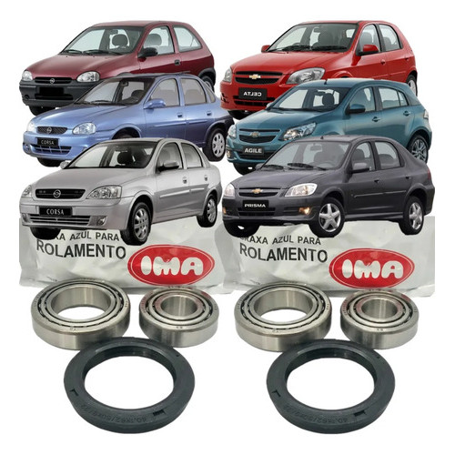 Kit Par Rolamento Roda Traseira GM Corsa Celta Agile Prisma