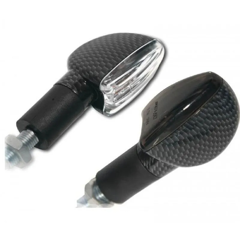 Pisca Moto Mini Flecha Universal Carbono Lente Renascença