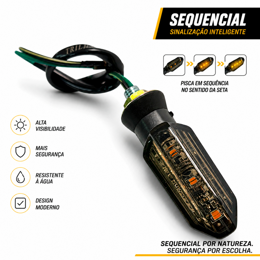 Pisca Mini Led Fume Sequencial Twister 250 Fan 125 Titan 150