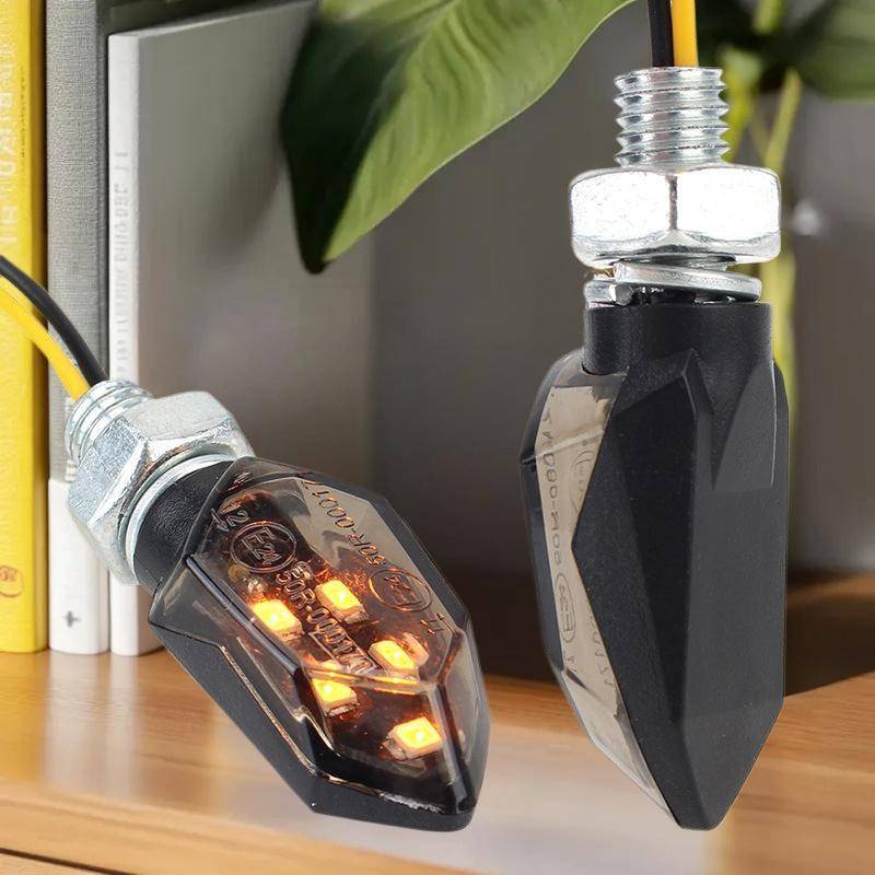 qo 1 Peça Super Brilhante Motocicleta LED Turn Signal Light Mini Universal Moto Lâmpada Âmbar Pisca Indicadores Luz br