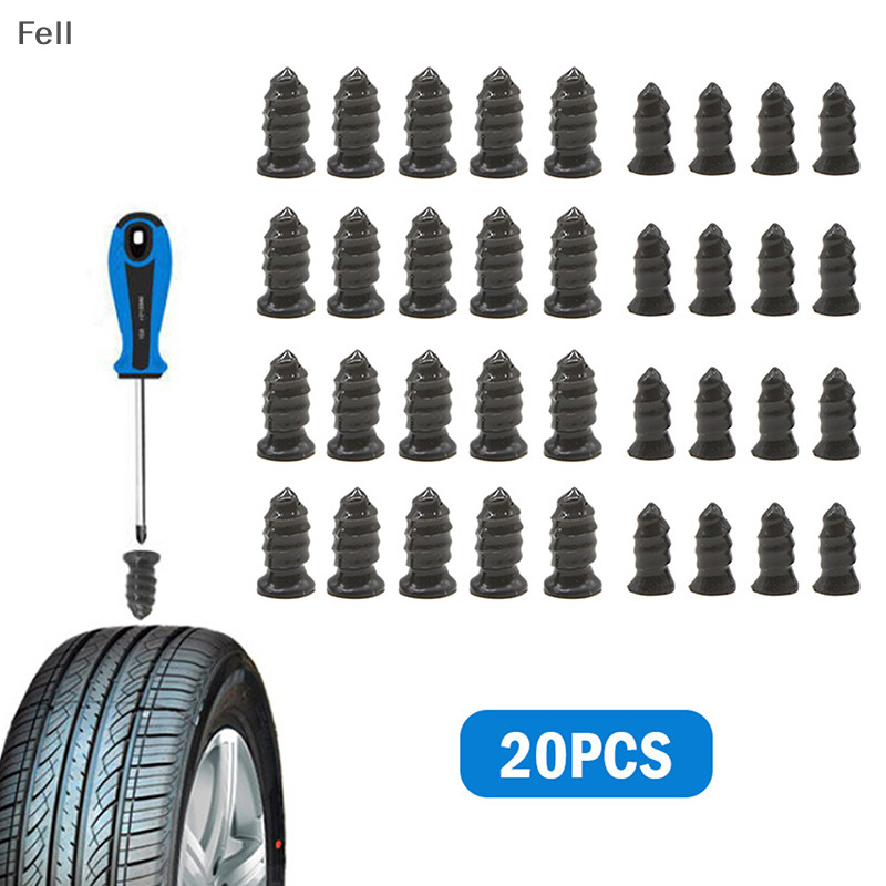 [Fel] 20pcs Reparo De Pneus A Vácuo Scooter Carro Bicicleta Universal Pregos De Borracha Sem Câmara COD
