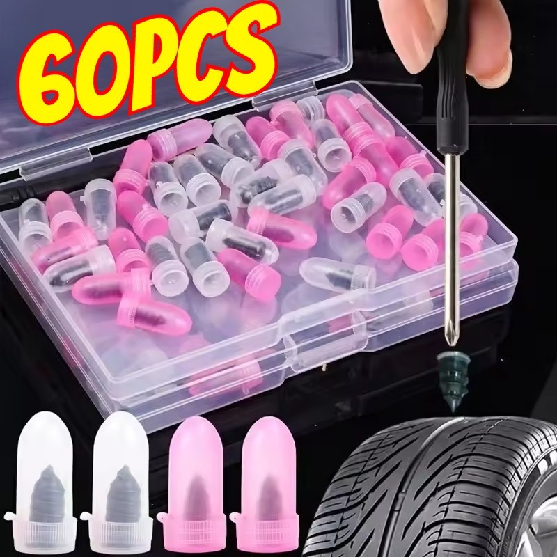 Parafusos De Reparo De Pneus De Carro A Vácuo-Prego De Borracha De Pneu Auto-Roscante-Plugues De Punção De Fixação Rápid