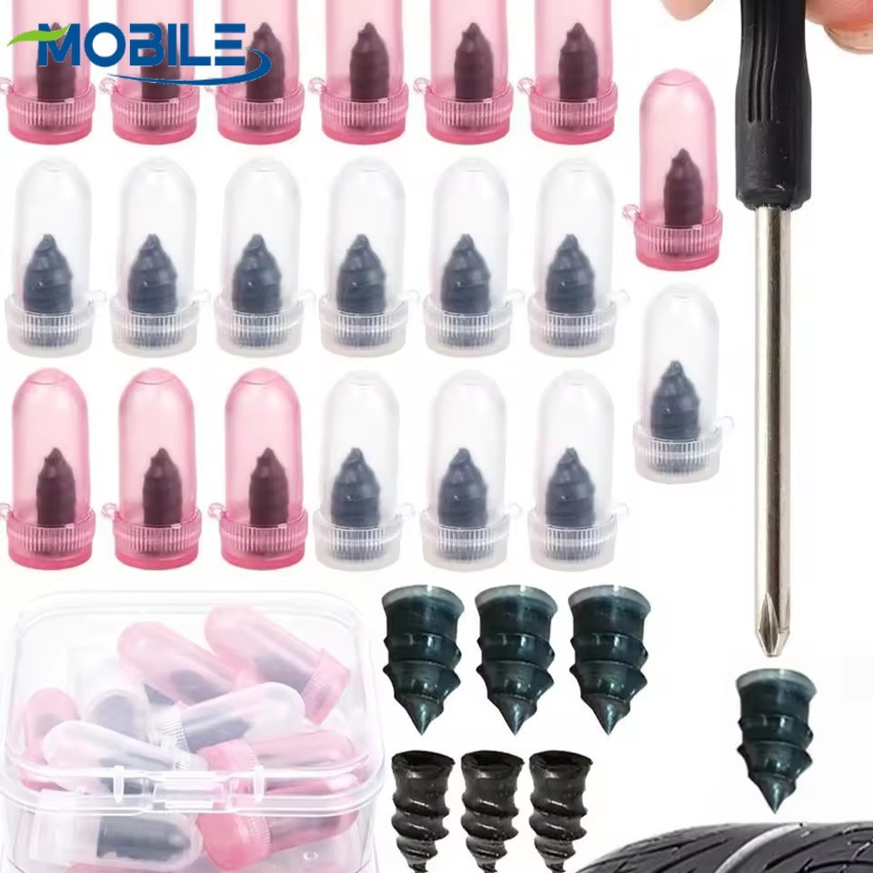 [ValueForMoney] Pregos De Borracha Para Reparo De Pneus A Vácuo De Autoatendimento , Plugues De Aço Carbono Resistentes