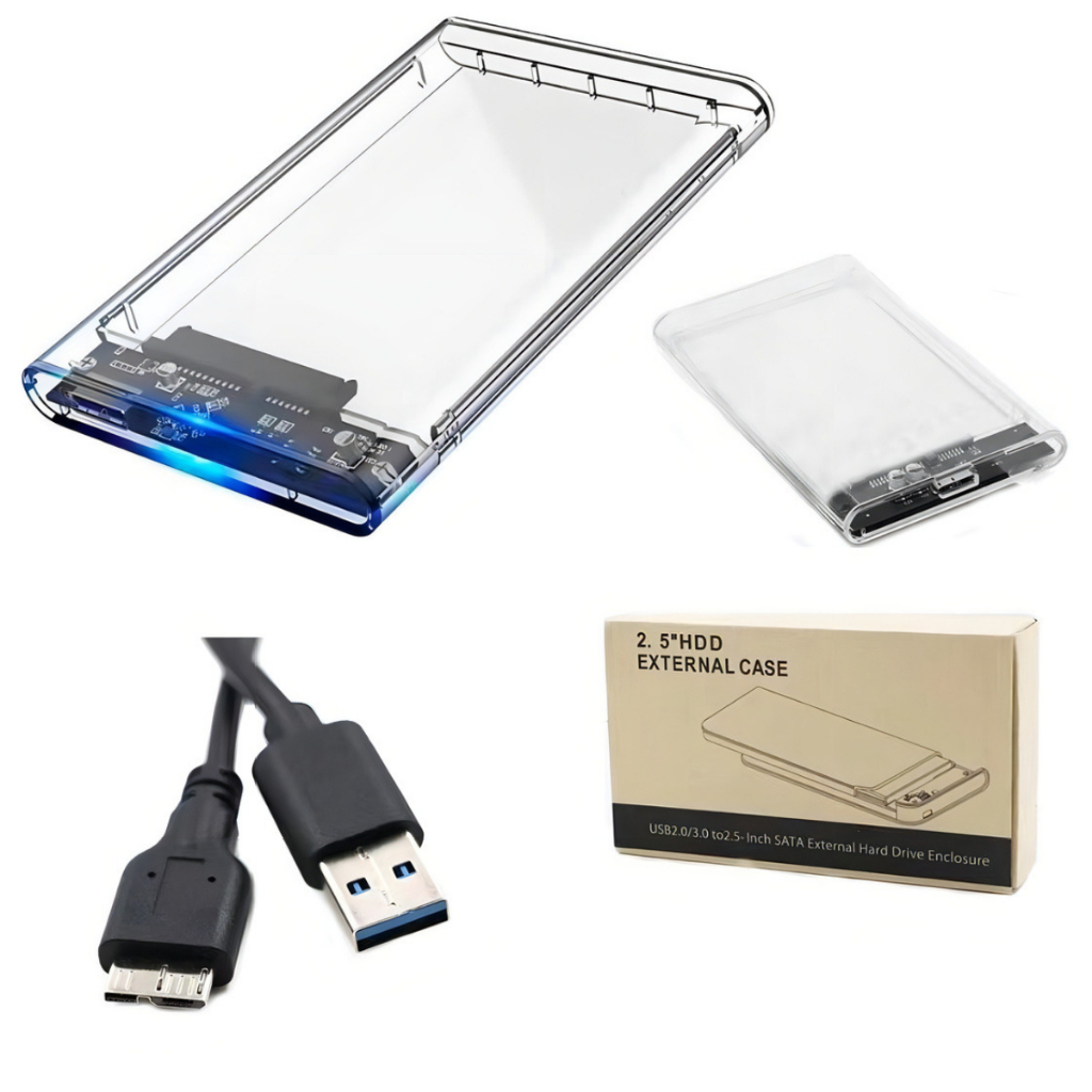 Case Para HD 3.0 Externo SSD HDD Sata 2.5 USB Notebook PC PS4 Transparente Verde YPH-30