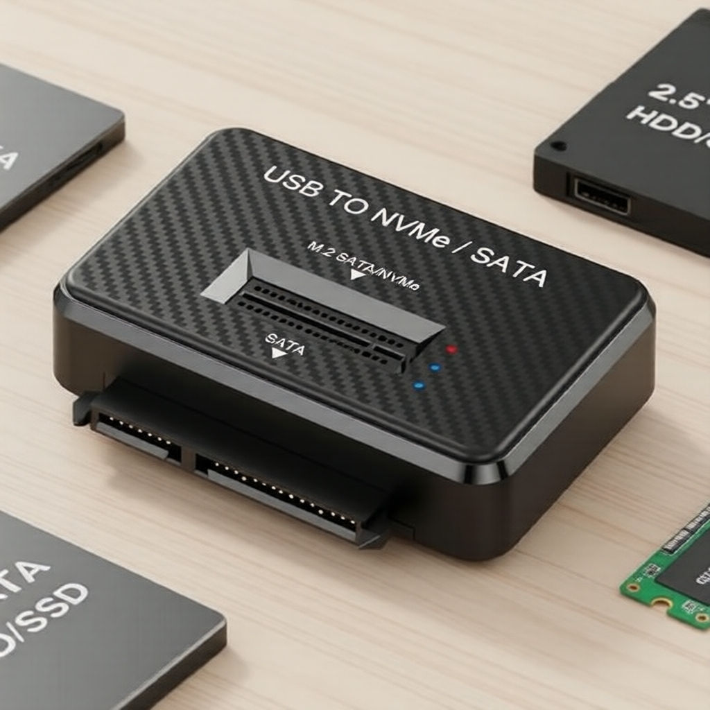 Adaptador USB 3.1 10 Gbps M.2 NVMe/NGFF para SATA SSD de 2,5 para gabinetes/docas M.2 2230, 2242, 2280, 22110
