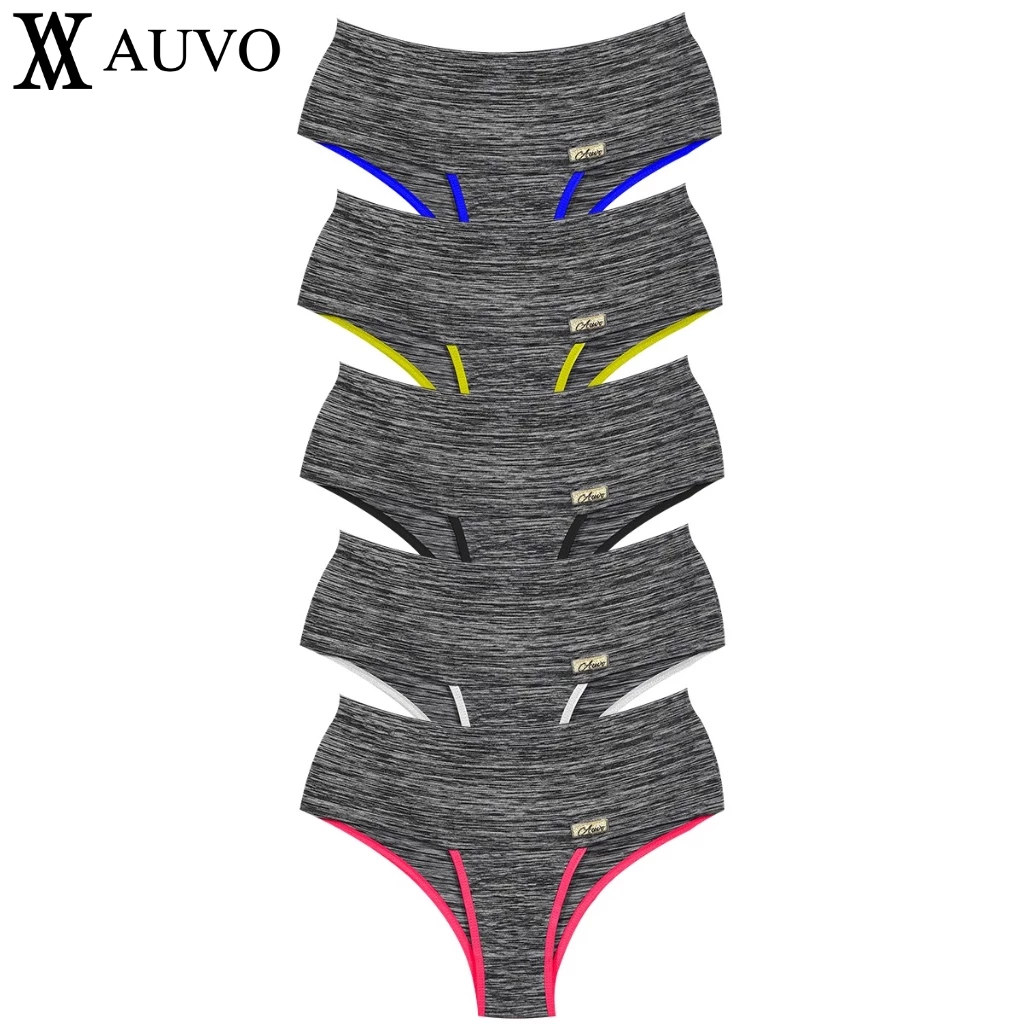 Kit de 5 Calcinhas Power de Cintura Alta para Fitness