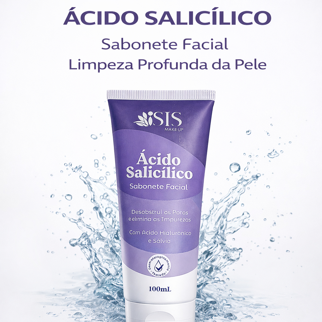 Sabonete Facial Ácido Salicílico Antiacne Limpeza Profunda Remove Cravos Espinhas Controle Oleosidade
