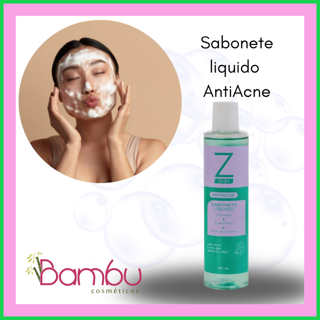 Sabonete Líquido Antiacne para Pele Oleosa e Controle de Espinhas Limpeza Profunda Facial